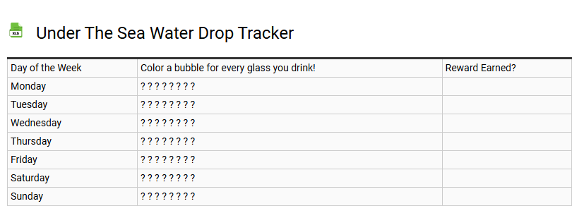 Under the Sea Water Drop Tracker