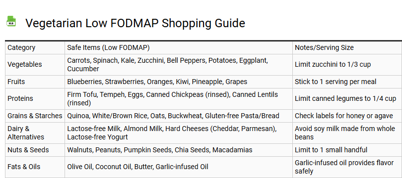 Vegetarian Low FODMAP Shopping Guide