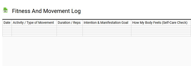 Fitness and Movement Log