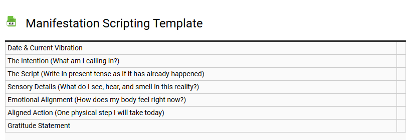 Manifestation Scripting Template