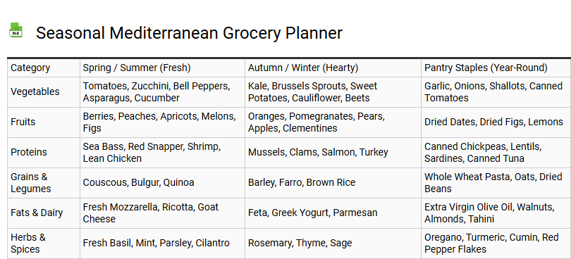 Seasonal Mediterranean Grocery Planner