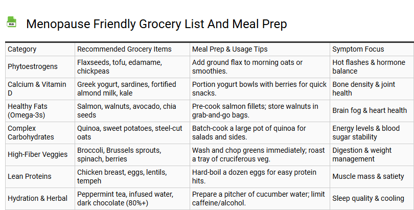 Menopause Friendly Grocery List and Meal Prep