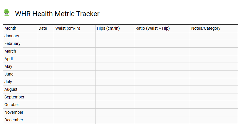 WHR Health Metric Tracker