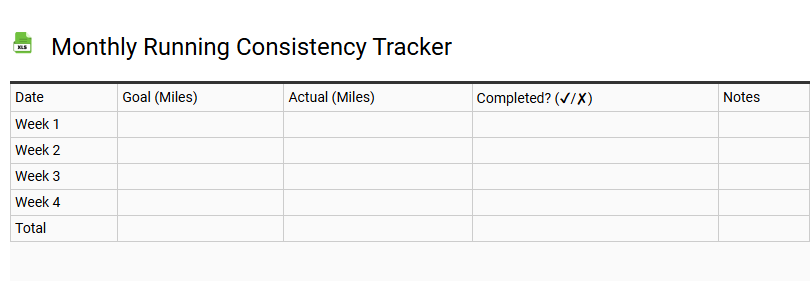 Monthly Running Consistency Tracker