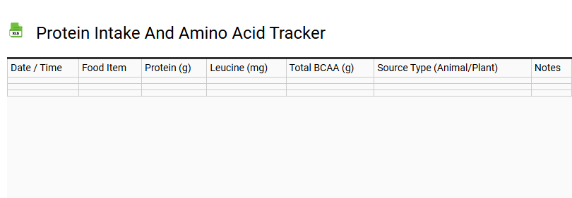 Protein Intake and Amino Acid Tracker