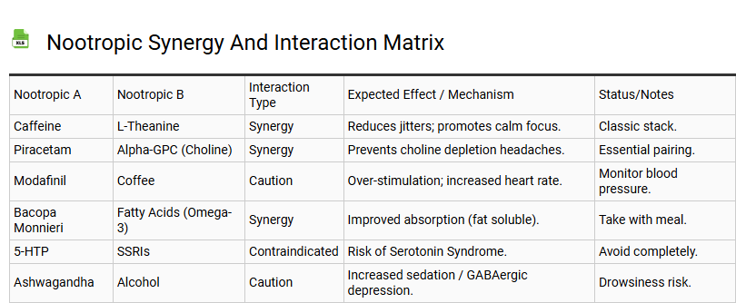 Nootropic Synergy and Interaction Matrix