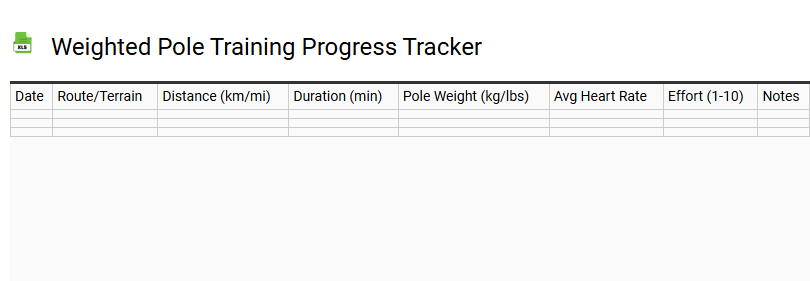 Weighted Pole Training Progress Tracker