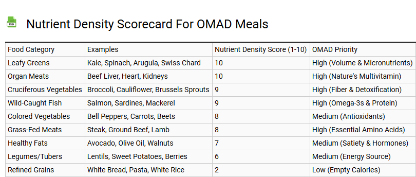 Nutrient Density Scorecard for OMAD Meals