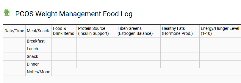 PCOS Weight Management Food Log