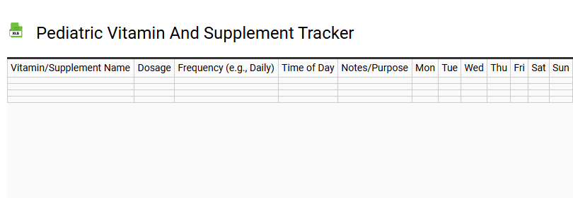 Pediatric Vitamin and Supplement Tracker