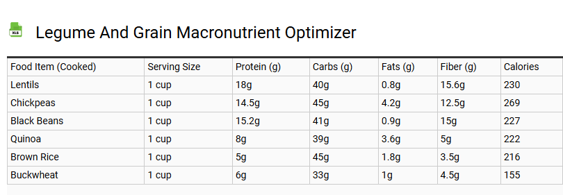 Legume and Grain Macronutrient Optimizer