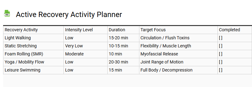 Active Recovery Activity Planner