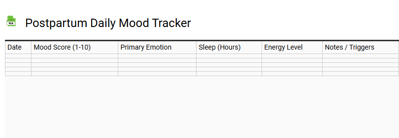 Postpartum Daily Mood Tracker