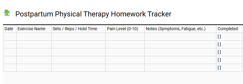Postpartum Physical Therapy Homework Tracker