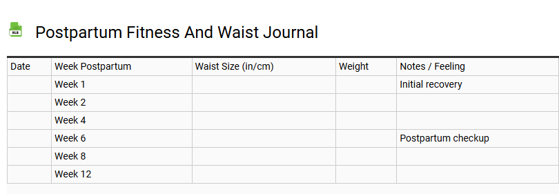 Postpartum Fitness and Waist Journal