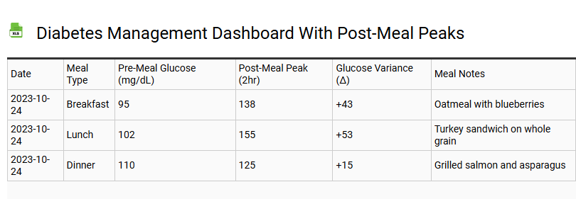 Diabetes Management Dashboard with Post-Meal Peaks