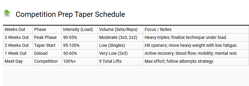 Competition Prep Taper Schedule