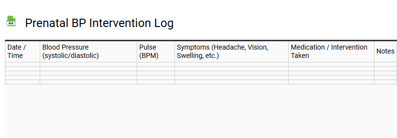 Prenatal BP Intervention Log