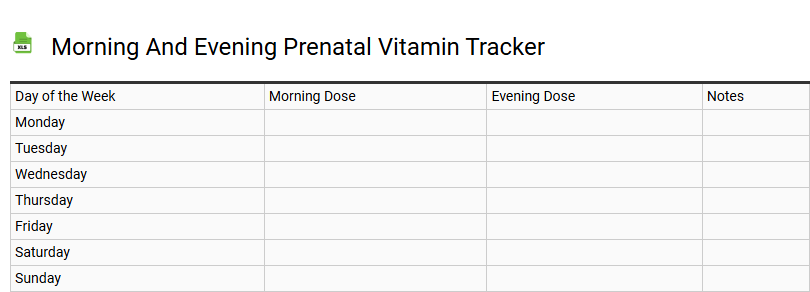 Morning and Evening Prenatal Vitamin Tracker