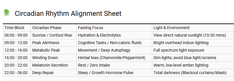 Circadian Rhythm Alignment Sheet