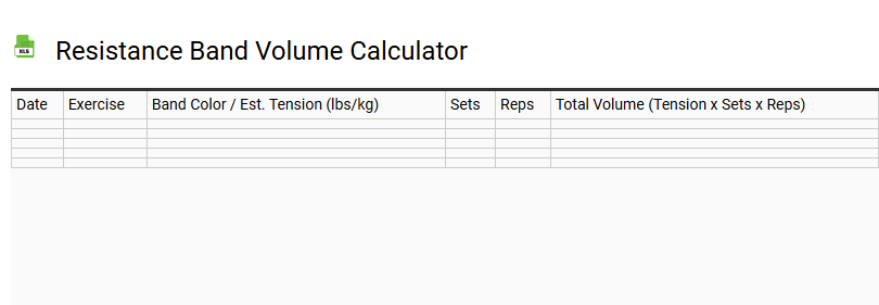 Resistance Band Volume Calculator