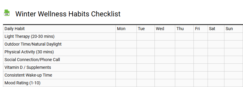Winter Wellness Habits Checklist