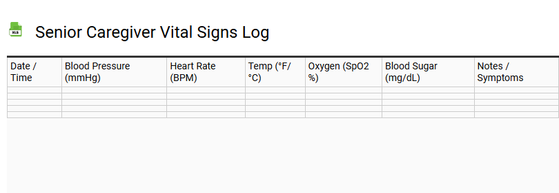 Senior Caregiver Vital Signs Log