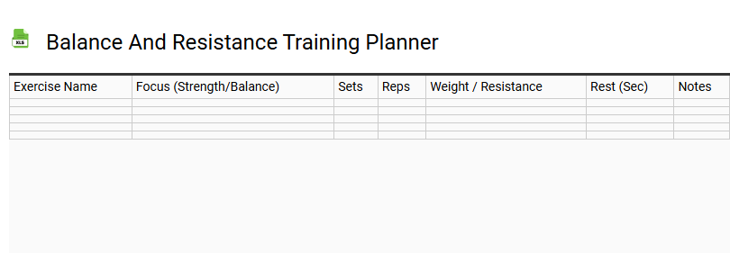 Balance and Resistance Training Planner