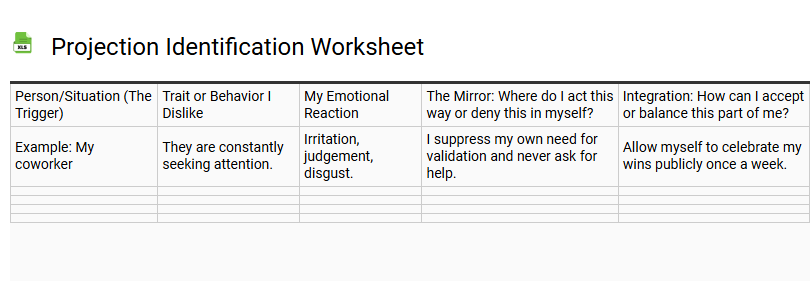 Projection Identification Worksheet