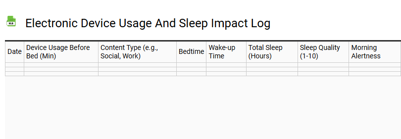 Electronic Device Usage and Sleep Impact Log