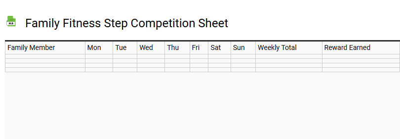 Family Fitness Step Competition Sheet