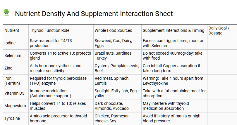 Nutrient Density and Supplement Interaction Sheet