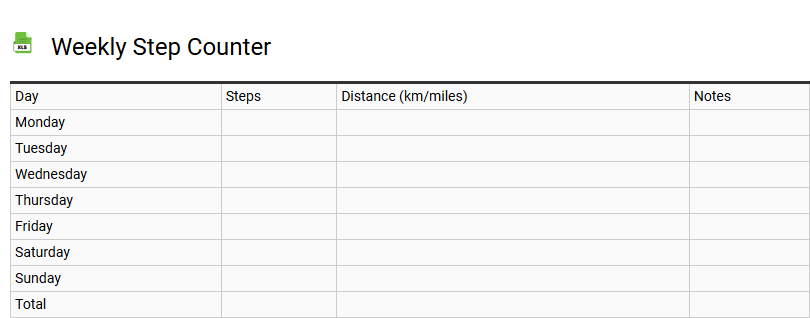 Weekly Step Counter