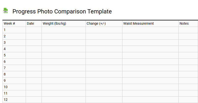 Progress Photo Comparison Template