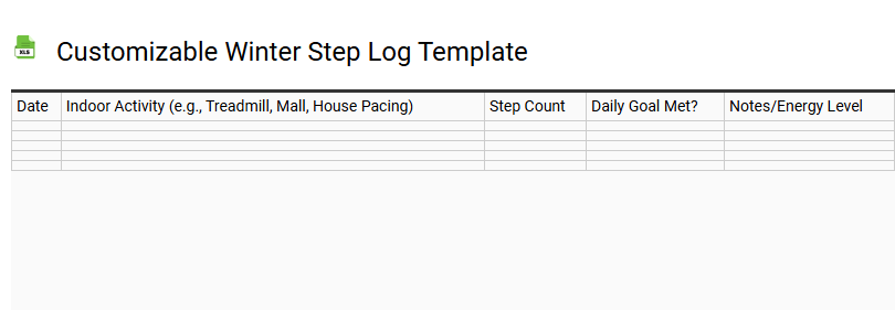 Customizable Winter Step Log Template