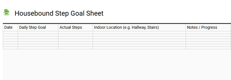 Housebound Step Goal Sheet