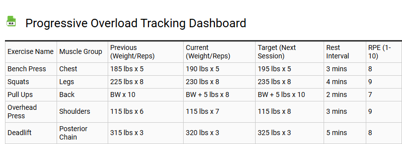 Progressive Overload Tracking Dashboard