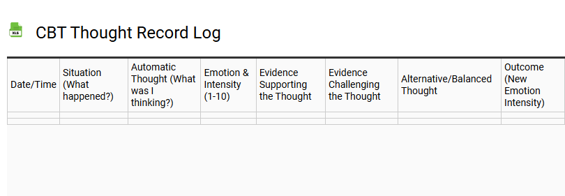 CBT Thought Record Log