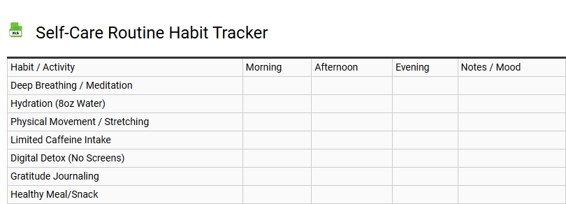 Self-Care Routine Habit Tracker