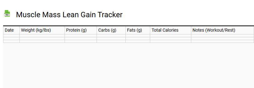 Muscle Mass Lean Gain Tracker