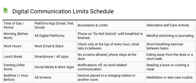 Digital Communication Limits Schedule