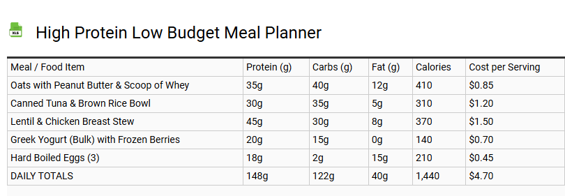 High Protein Low Budget Meal Planner