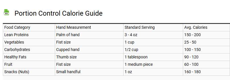 Portion Control Calorie Guide