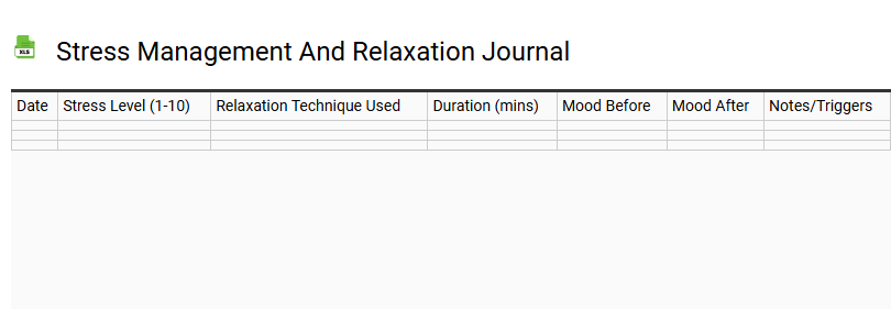 Stress Management and Relaxation Journal