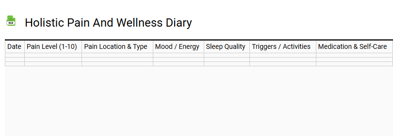 Holistic Pain and Wellness Diary