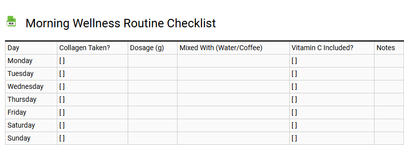 Morning Wellness Routine Checklist