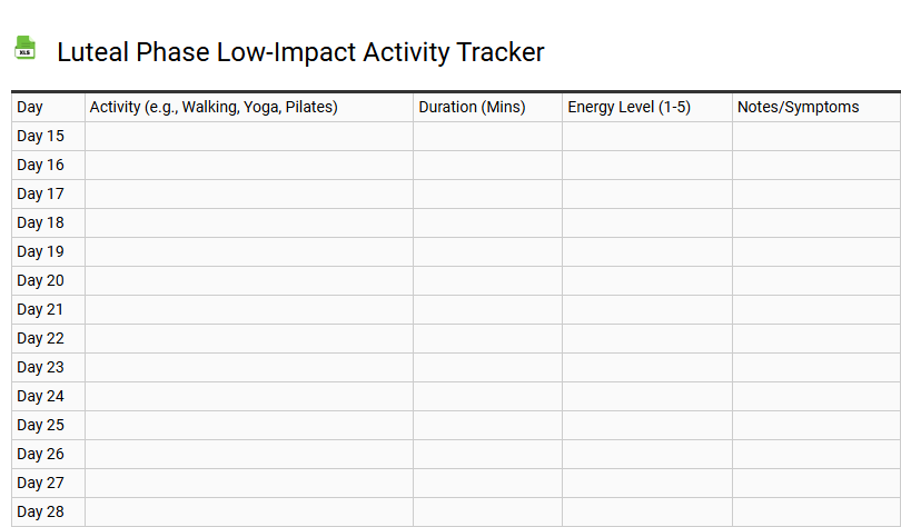 Luteal Phase Low-Impact Activity Tracker