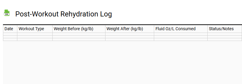 Post-Workout Rehydration Log