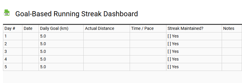 Goal-Based Running Streak Dashboard