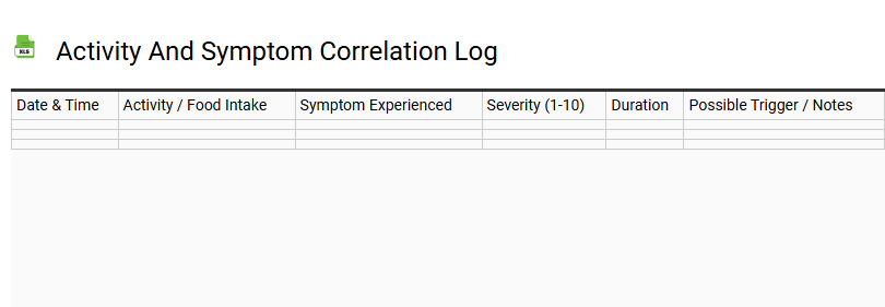 Activity and Symptom Correlation Log
